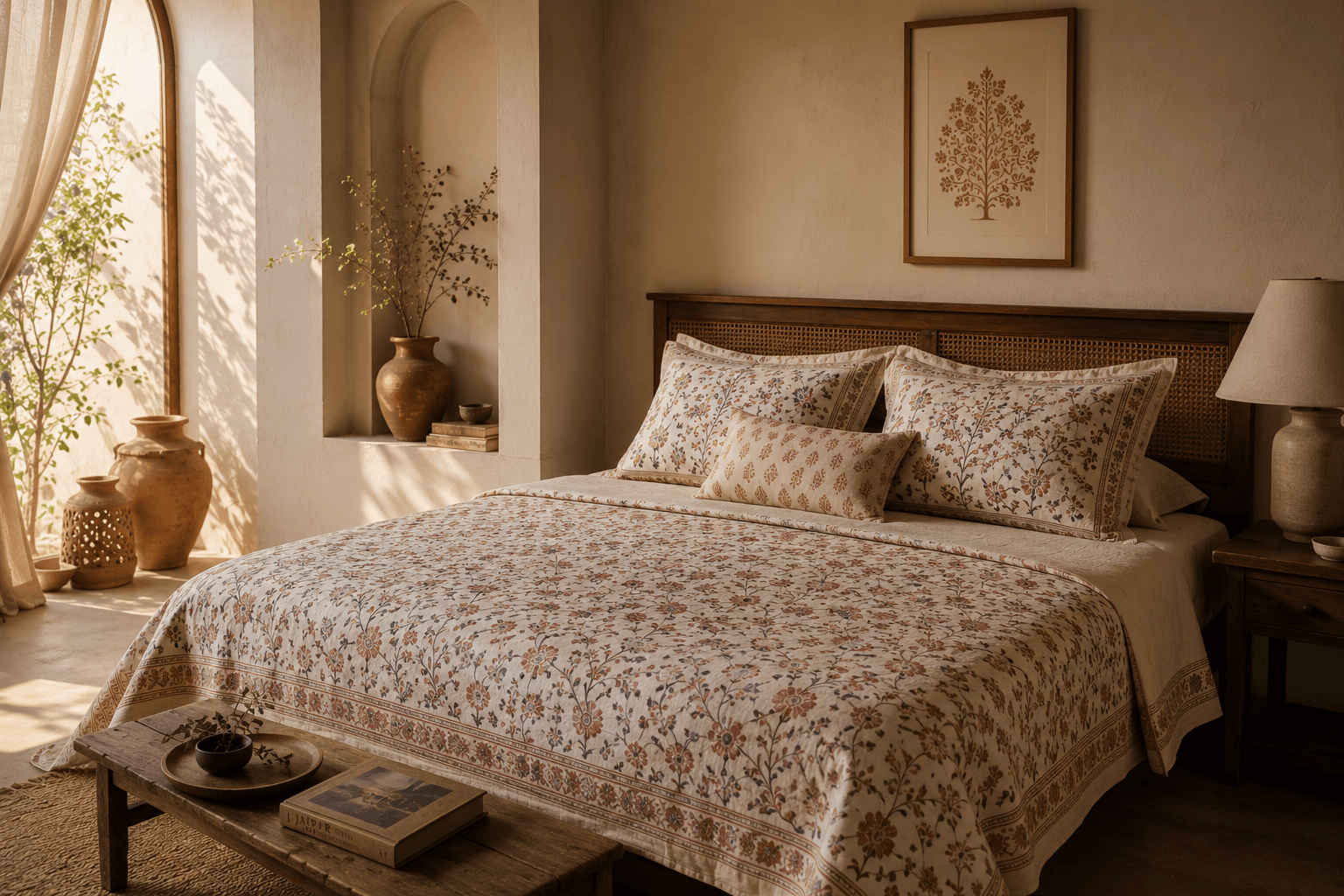A styled bedroom dressed in the Heritage Edit.